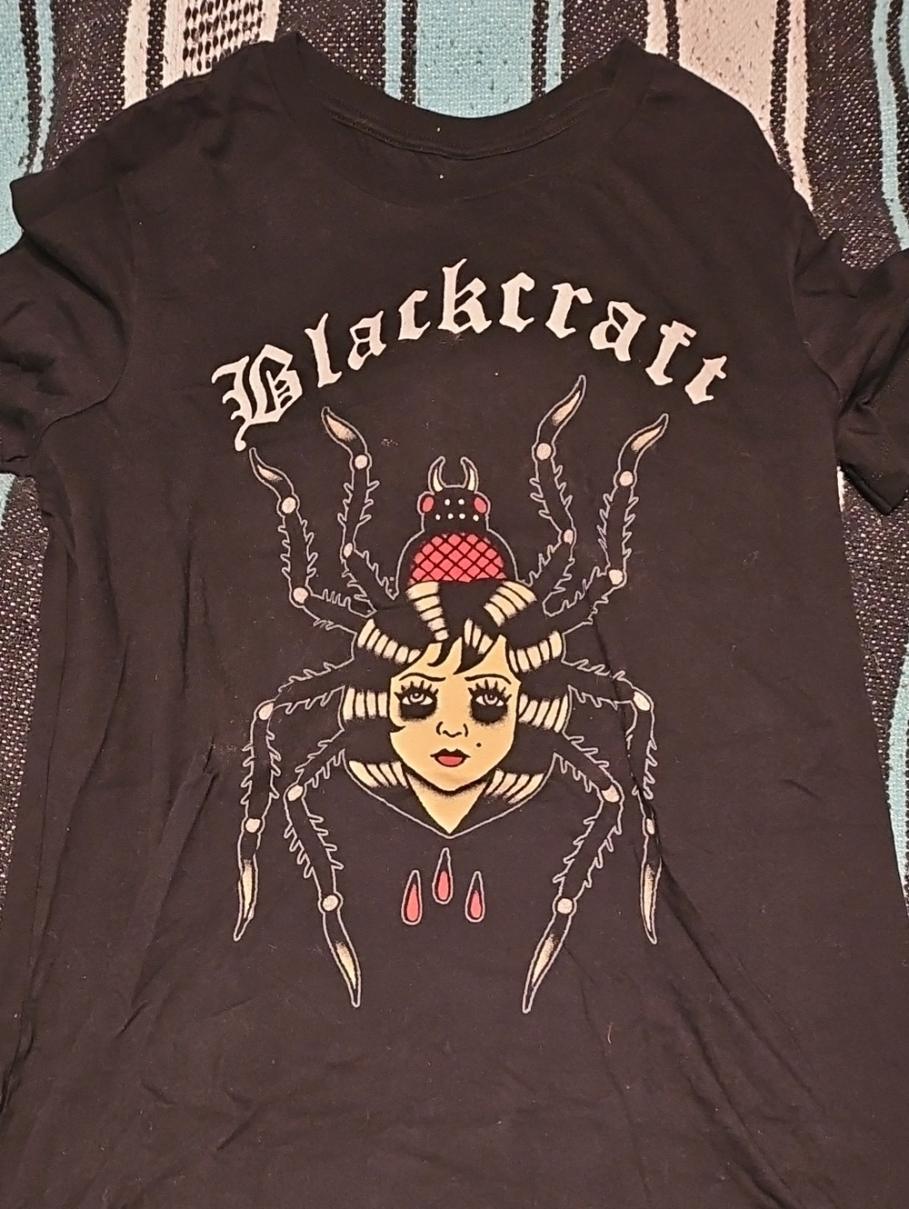 Blackcraft Black Short Sleeve Graphic Tee - Spider Girl Design